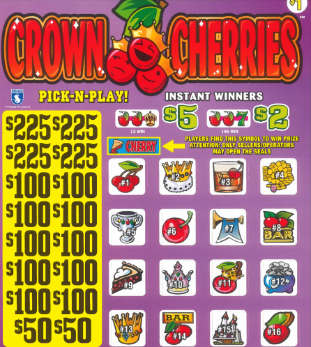 $1 Crown Cherries Window Game 7347P  78.59% Payout