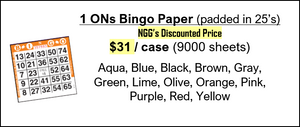 1-Ons Bingo Paper