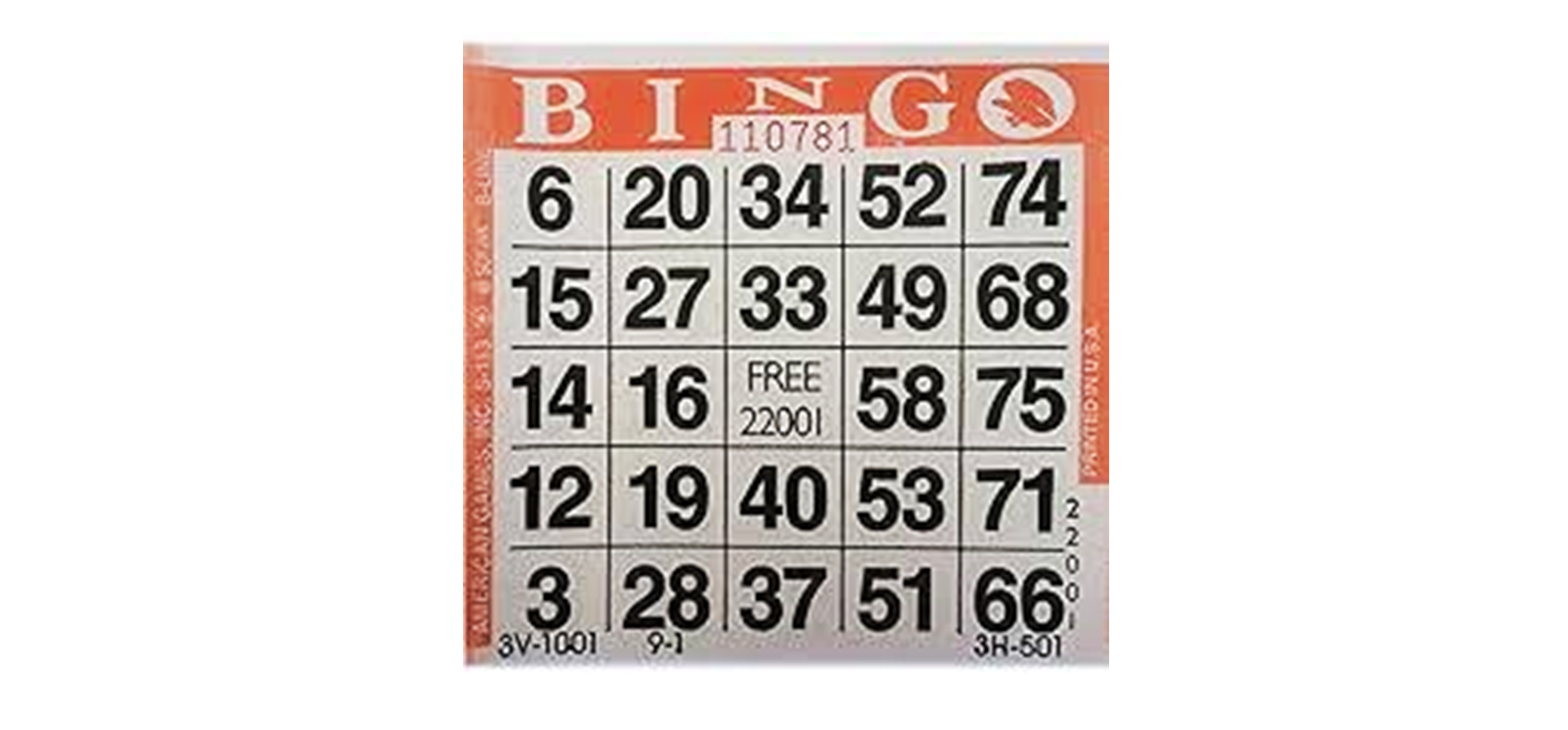 1-Ons Bingo Paper