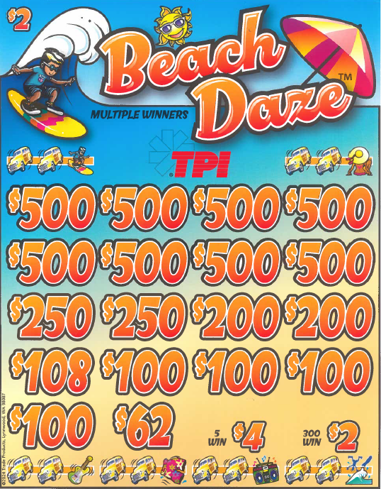 $2 Beach Daze    7371Q  76% Payout