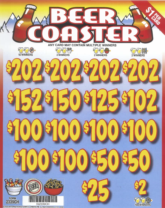 Beer Coaster  2339CH  78.38% Payout