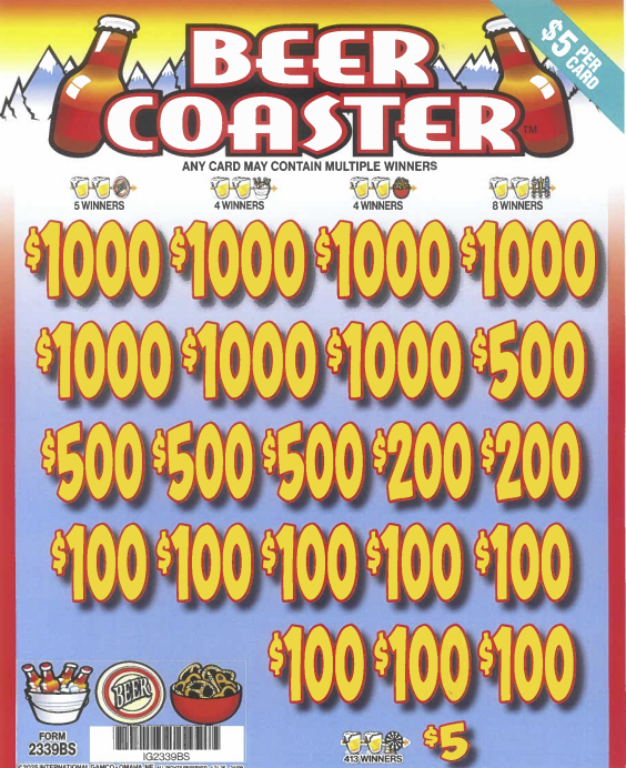Beer Coaster 2339BS  77% Payout