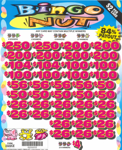 Bingo Nut 2322CE 84.5% Payout