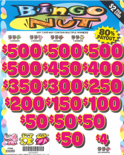 Bingo Nut  2322ED 80.57% Payout