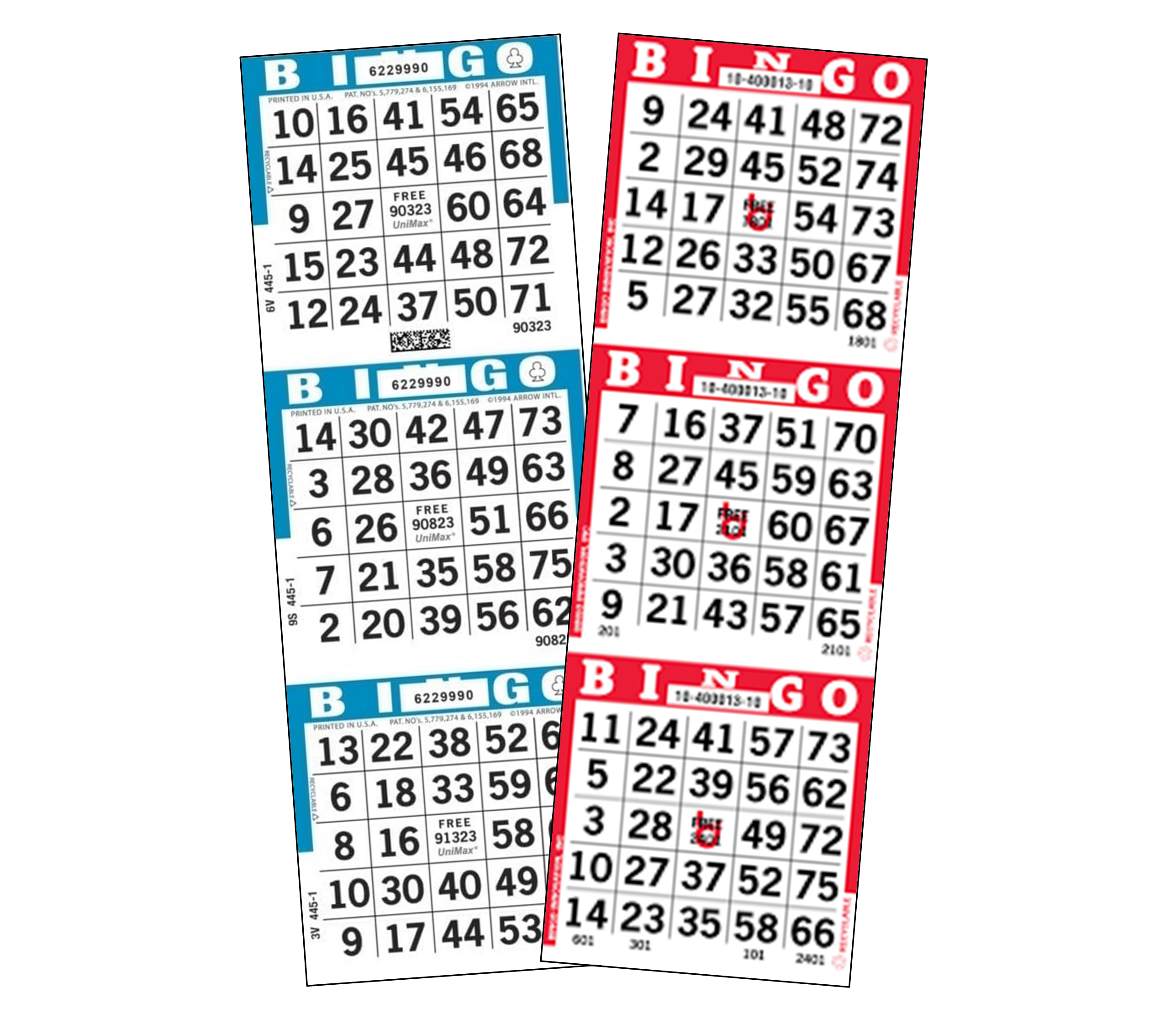 3-On-V Bingo Paper