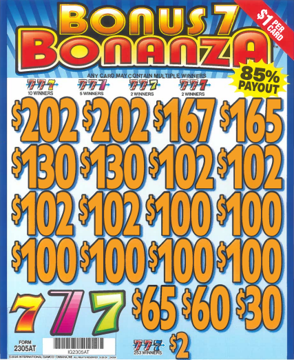 Bonus 7 Bonanza  2305AT  85% Payout