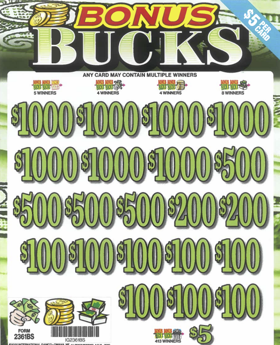Bonus Bucks  2361BS  77% Payout