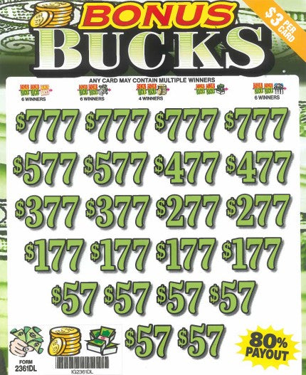 Bonus Bucks  2361DL  80% Payout