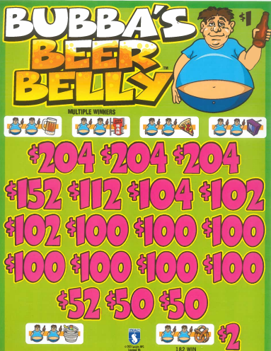 Bubba's Beer Belly 7044S   75.95% Payout