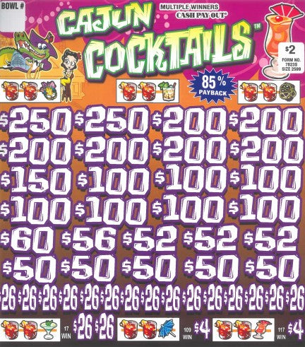 Cajun Cocktails  7823S 85% Payout