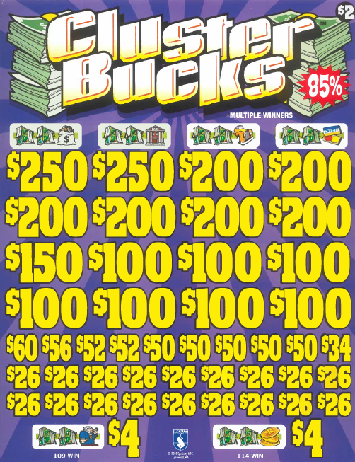 $2 Cluster Bucks  7883Q   85% Payout