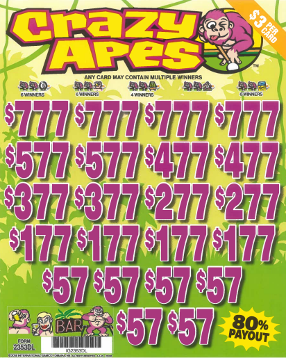 Crazy Apes 2353DL  80% Payout