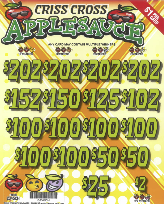 Criss Cross Applesauce 2345CH  78.38% Payout