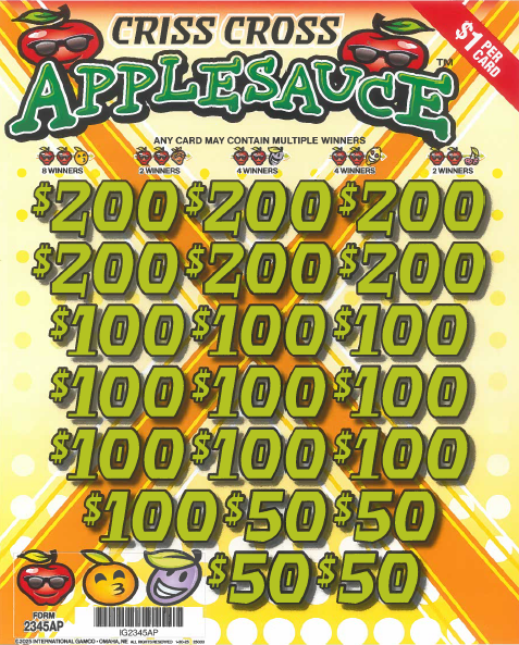 $1  Criss Cross Applesauce  2345AP 75.35% Payout