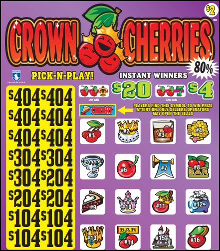 $2 CROWN CHERRIES Window Game  7346P  80.3% Payout