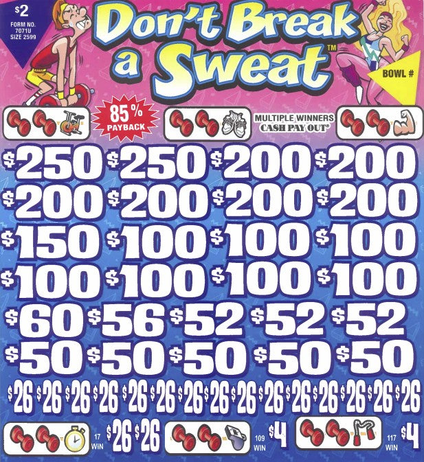 Don't Break A Sweat  7071U  85% Payout