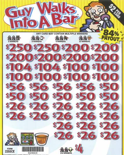 Guy Walks Into A Bar  2355CE     84.5% Payout