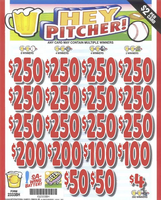 Hey Pitcher!  2333BH  75.7% Payout