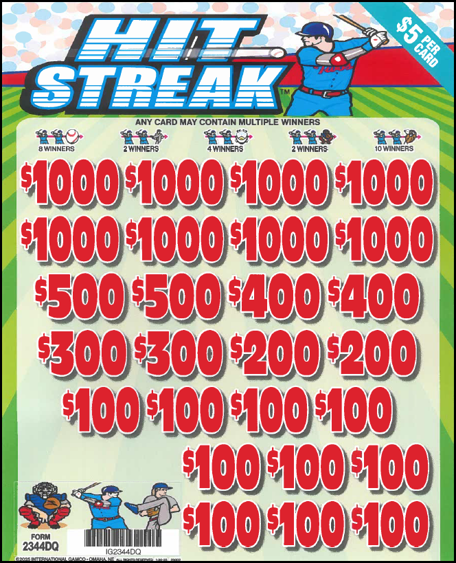 $5 Hit Streak  2344DQ  74% Payout