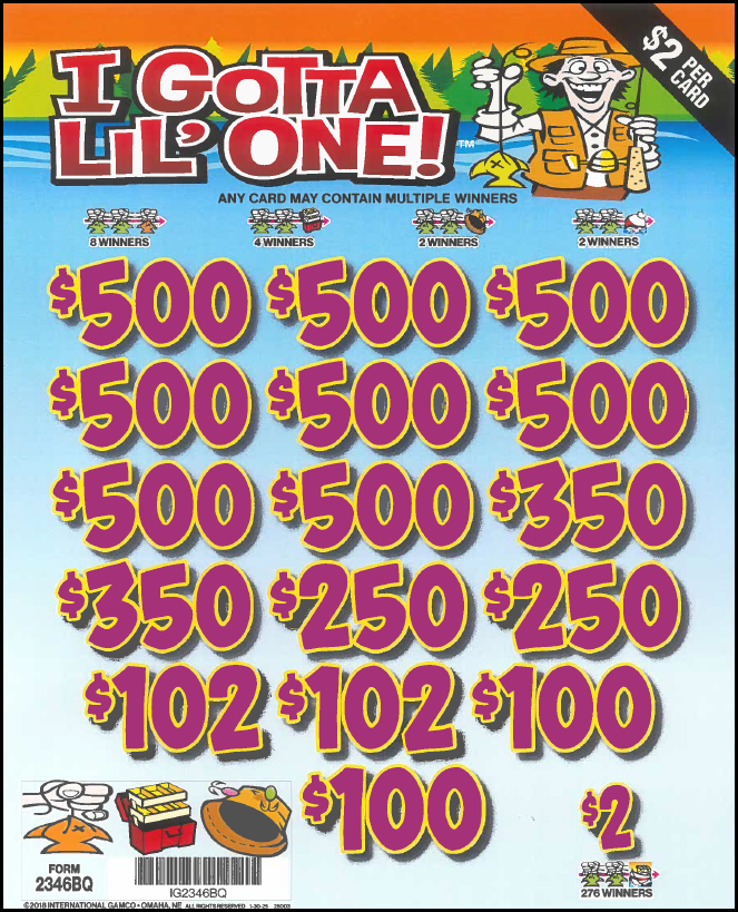 $2 I Got A Lil' One   2346BQ  77.5% Payout