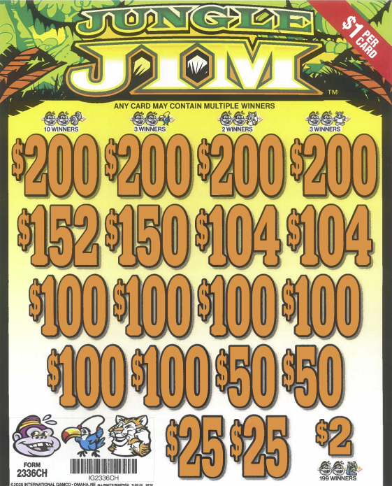 Jungle Jim 2336CH  78.38% Payout, 3136 Cards