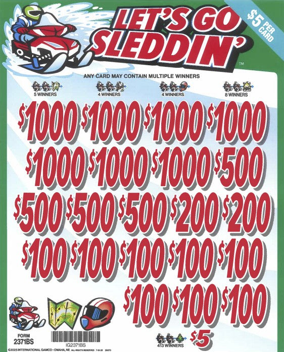 Let's Go Sleddin'   2371BS  77% Payout