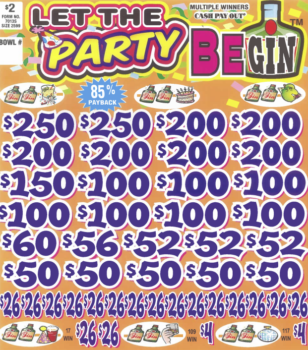Let The Party Be Gin  7013S  85% Payout
