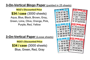 3-On-V Bingo Paper