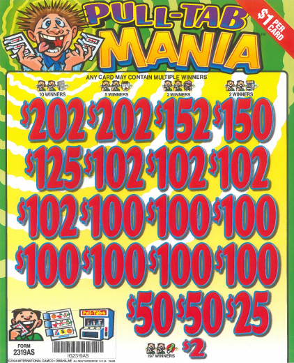 Pull-Tab Mania  2319AS  78.38% Payout