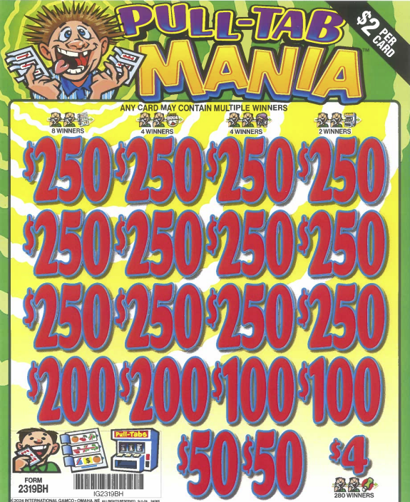 Pulltab Mania 2319BH  75.7% Payout
