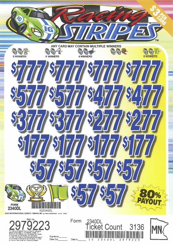 Racing Stripes  2340DL  80% Payout