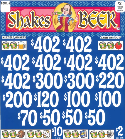 Shakes Beer  7758Q  75.5% Payout
