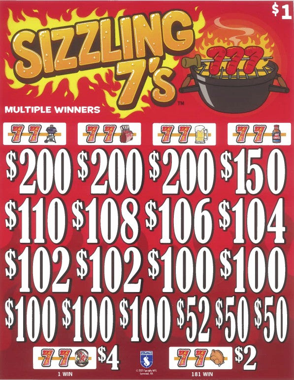 Sizzling 7's   7667S  75.95% Payout