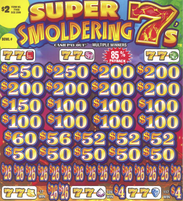 Smoldering 7's   7743Q  85% Payout