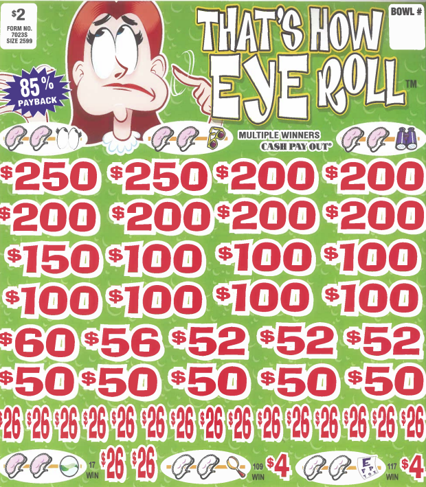 That's How Eye Roll  7023S  85% Payout