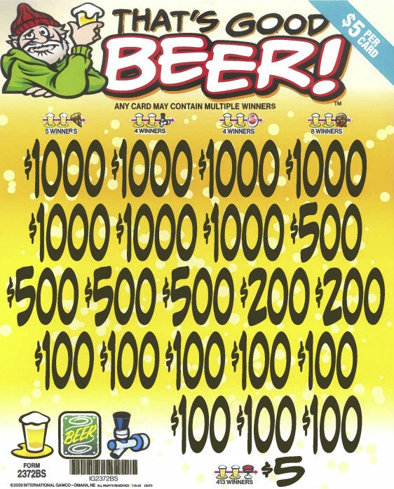 That's Good Beer  2372BS  77% Payout