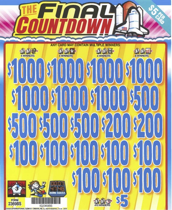 The Final Countdown 2369BS  77% Payout