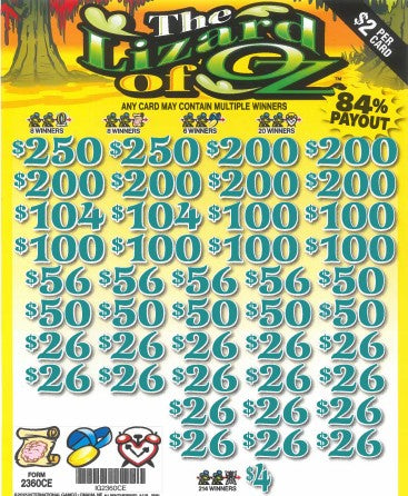 The Lizard Of Oz  2360CE     84.5% Payout