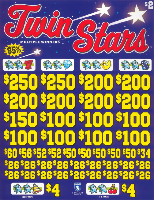 $2 Twin Stars  7891Q   85% Payout