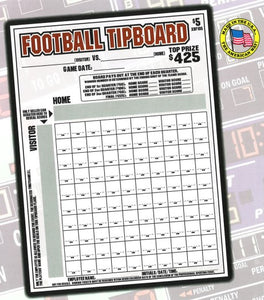 XBF105 Football Tipboard  $5/Square, 100 Squares,     12 Boards