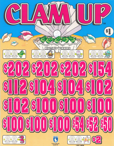 Clam Up   7087L  75.95% Payout