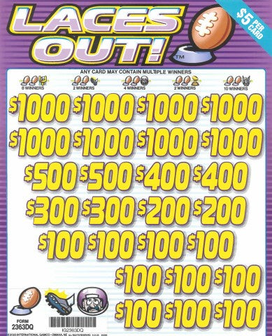 Laces Out!  2363DQ  74% Payout