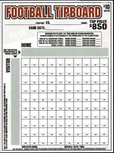 XBF110 Football Tipboard  $10/Square, 100 Squares, 12 Boards
