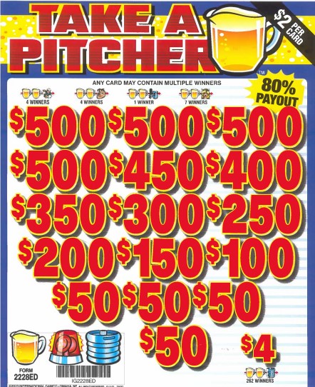 Take A Pitcher  2228ED  80.57% Payout